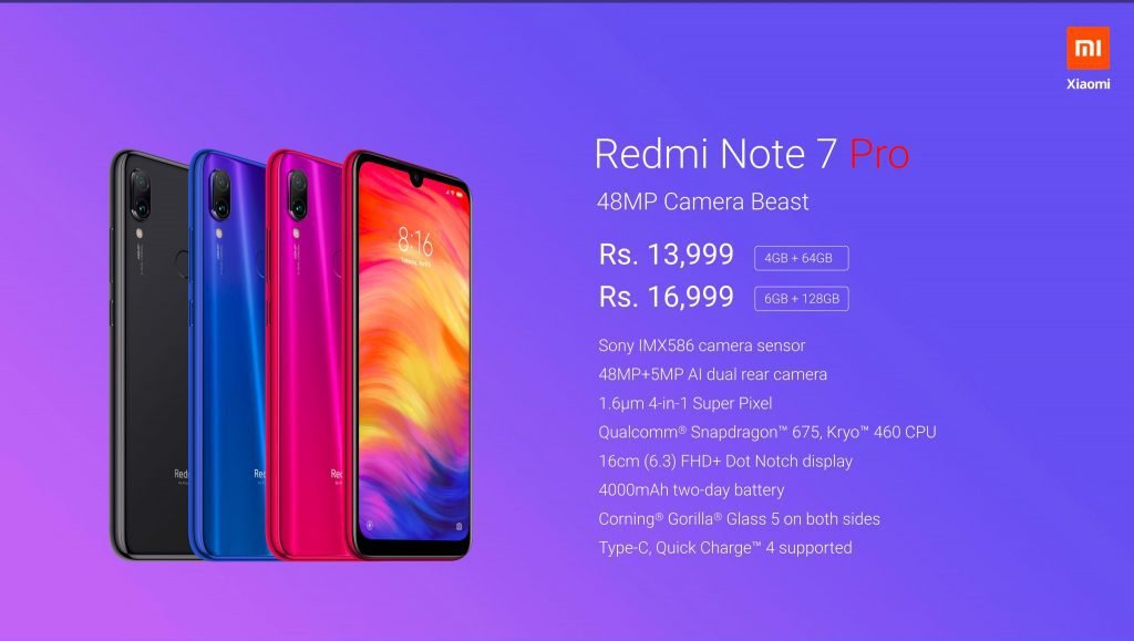 Redmi Note 7 Pro with 48 MP Camera and Snapdragon 675 processor ...